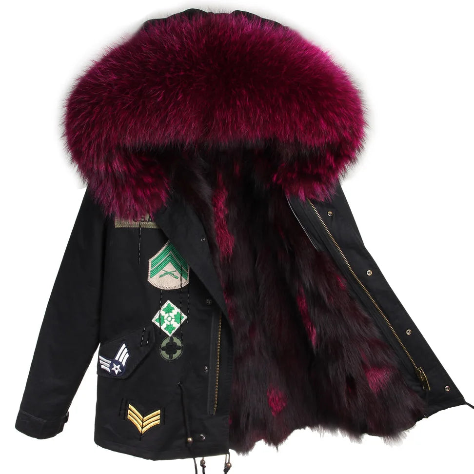 Winter Jackets For Women's Jacket Natural Real Fur Coat Fox Fur Collar Inner Fur Parkas Female Cold Coat