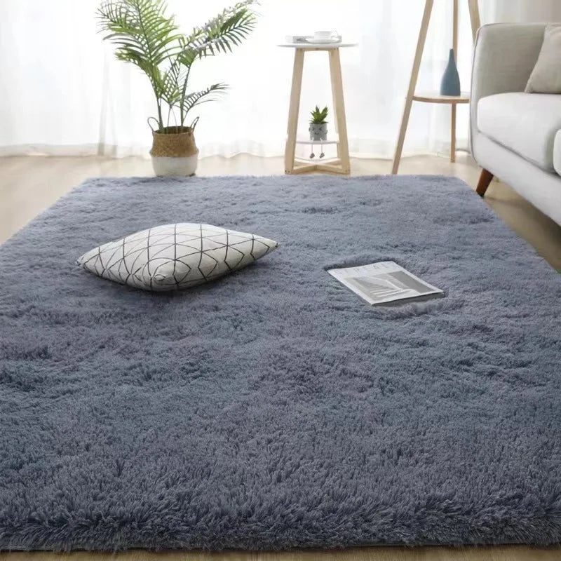 VIKAMA black Area Plush for Bedroom, Living Room Fluffy Rug, Large Area Rug Shag Shaggy Carpet Soft Plush Furry Bedside Rug