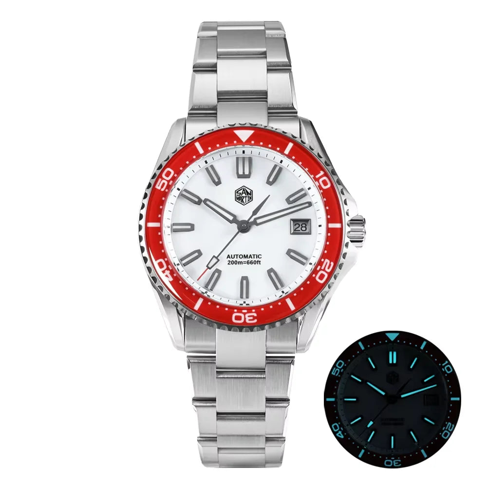 San Martin 2025 New Enamel Dial Full Luminous 39mm Dive Watch Luxury Men Watch NH35 Automatic Mechanical Waterproof 200m SN0129