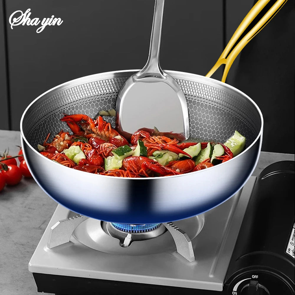 Vexaroa Stainless Steel Honeycomb Frying Pan product photo, view 3