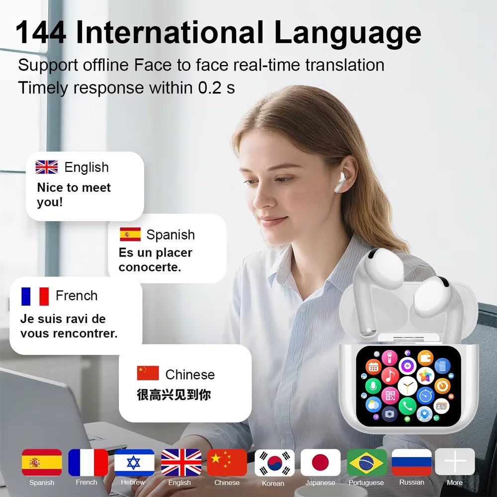 Vexaroa Smart Translator Earbuds IPX7 Noise Canceling TWS