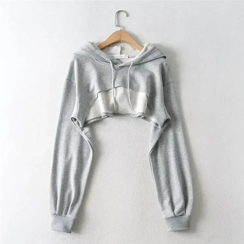 Vexaroa women's Y2K cropped long sleeve hoodie