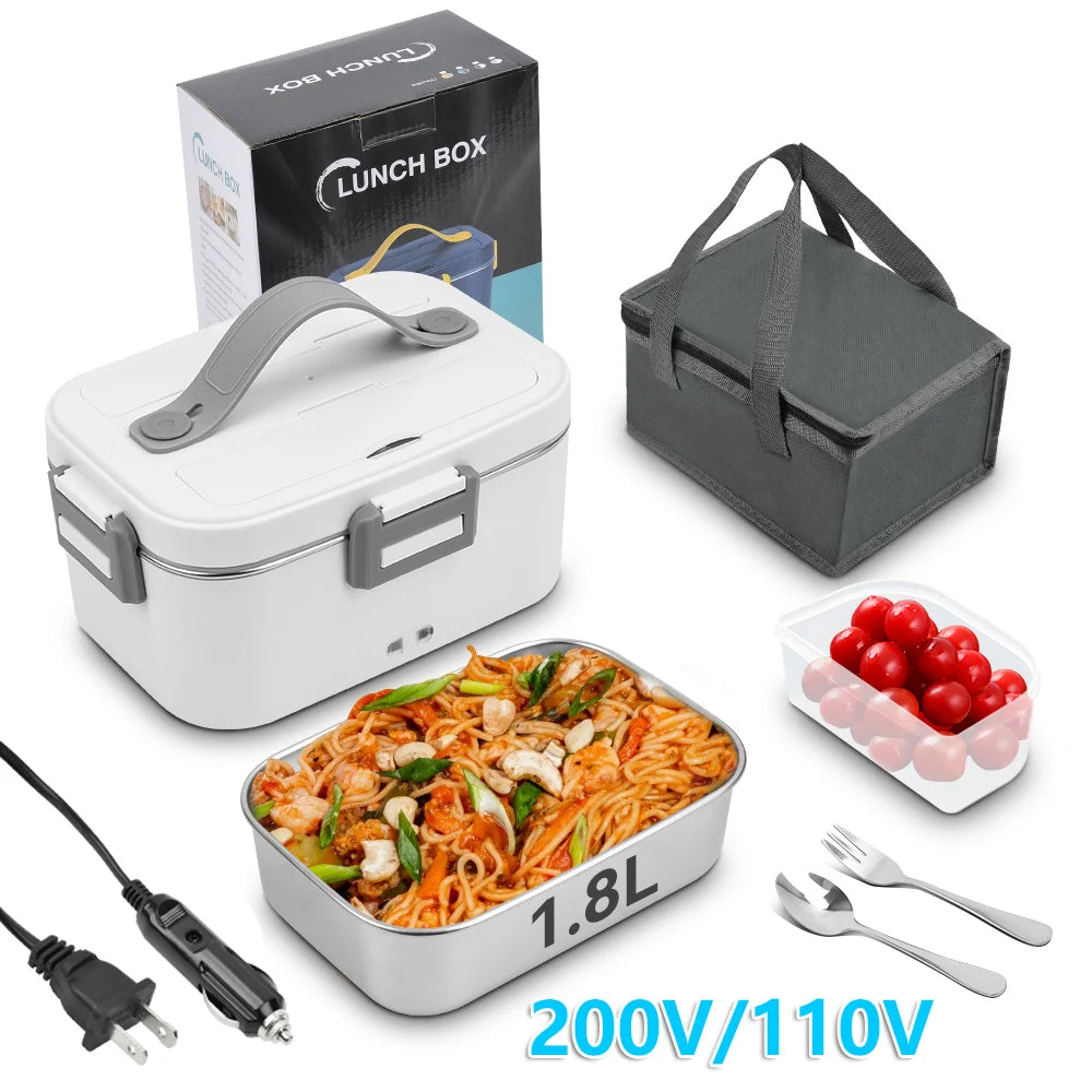 New Electric Lunch Box 80W Portable  Food Heater Bowl 1.8L for Car Truck Homes Offices Dining Box Microwave Oven EU US Plug