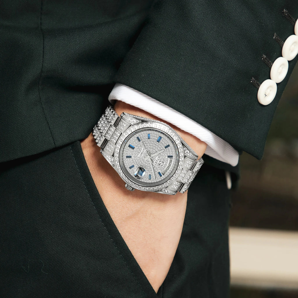Vexaroa Men's Swiss Automatic Diamond Watch | Date & Week