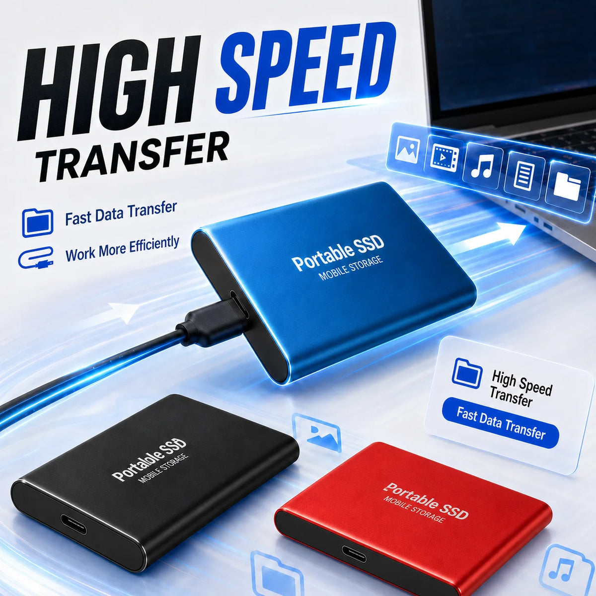 Vexaroa 1TB Portable SSD USB 3.0 Type-C – Plug & Play Drive — product image