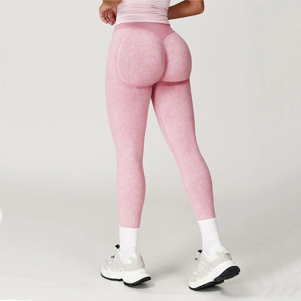 Vexaroa Seamless High Waist Ribbed Yoga Pants Scrunch Bum