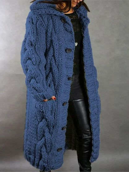 Fashion Solid Knit Cardigan For Women Casual Long Sleeve Turn-down Collar Button Sweater Coat Tops Lady Office Womens Clothing