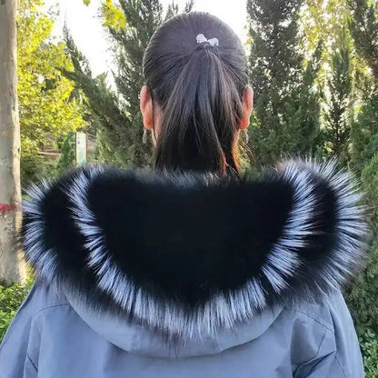 Super Large 100% Real Fox Fur Collar Hood Decor Fur Collar For Down Coat Women Winter Warm Fur Scarf Shawl Luxury