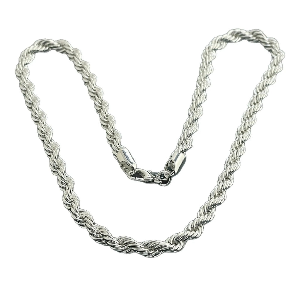 Vexaroa 925 Silver Twisted Rope Necklace product photo, view 4