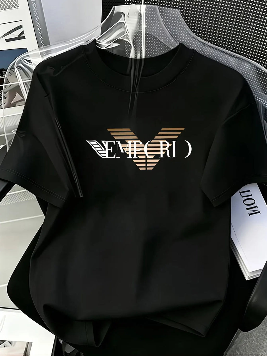 Vexaroa Men's Oversized V-Stripe Cotton T-Shirt product image 1 | Vexaroa