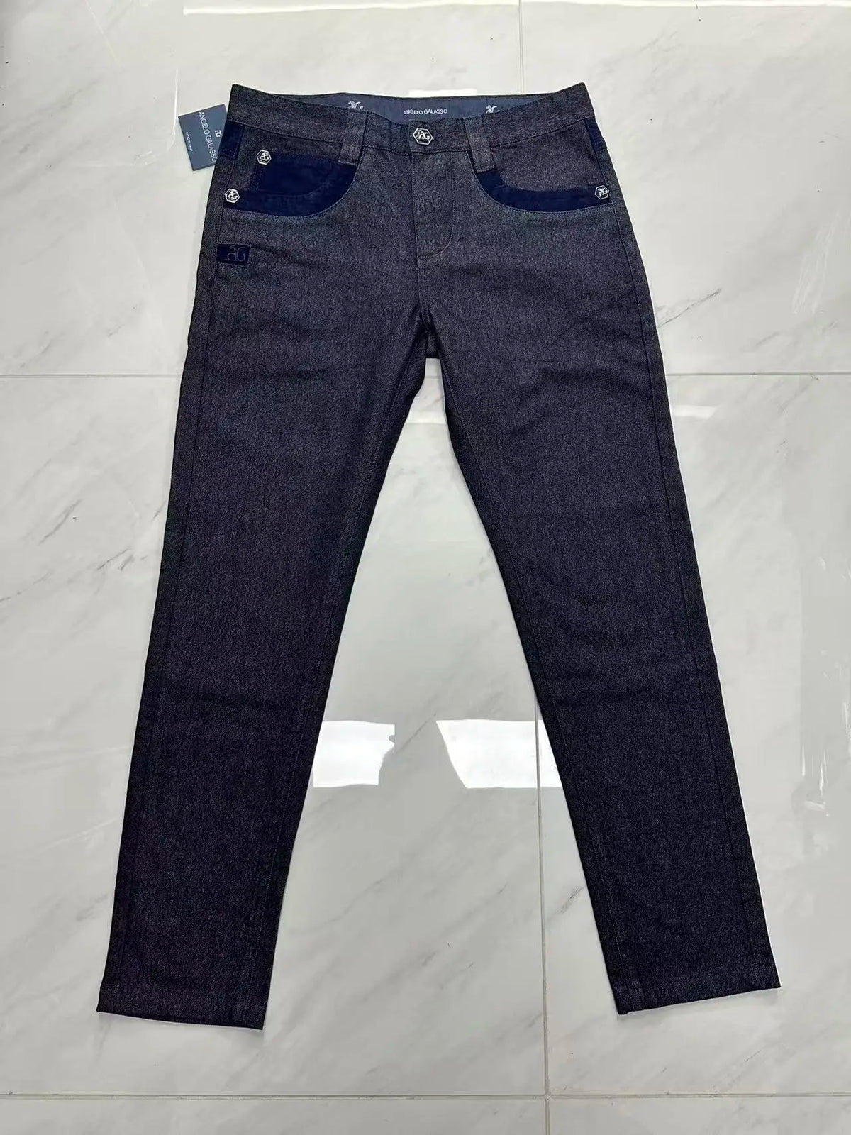 Vexaroa Men's Embroidered Stretch Jeans