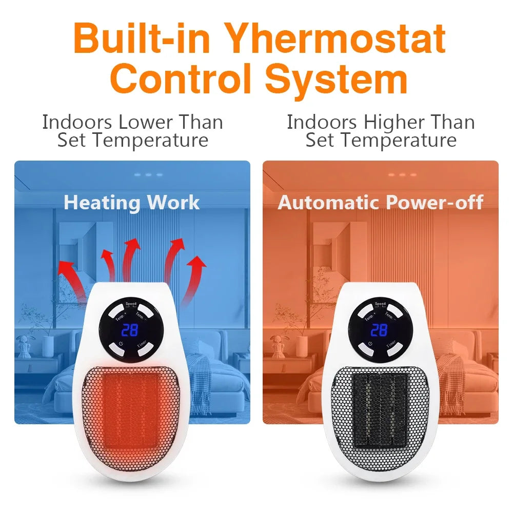 Vexaroa 500W Portable Room Heater Remote Control Mini