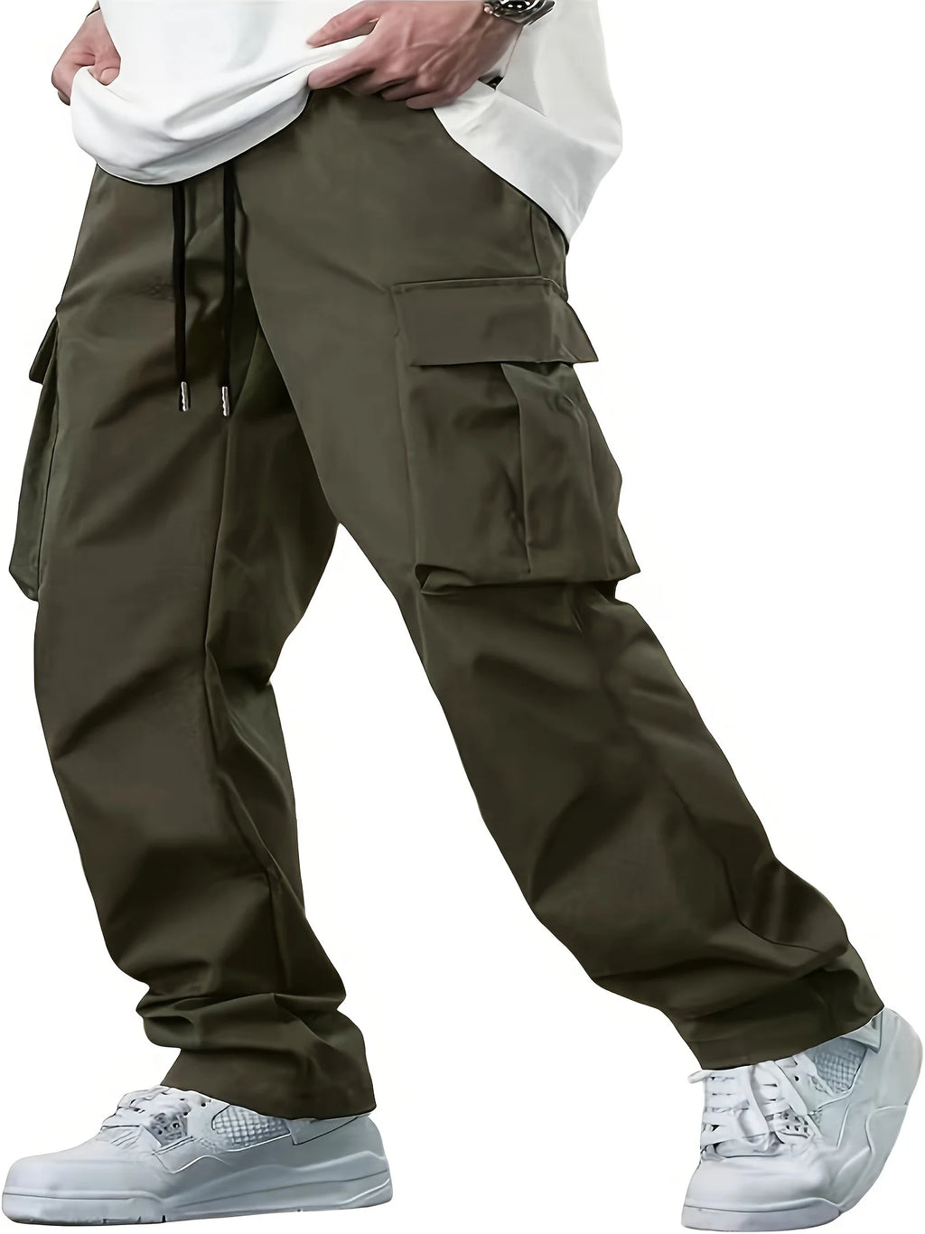 Vexaroa Men's Drawstring Multi-Pocket Cargo Work Pants