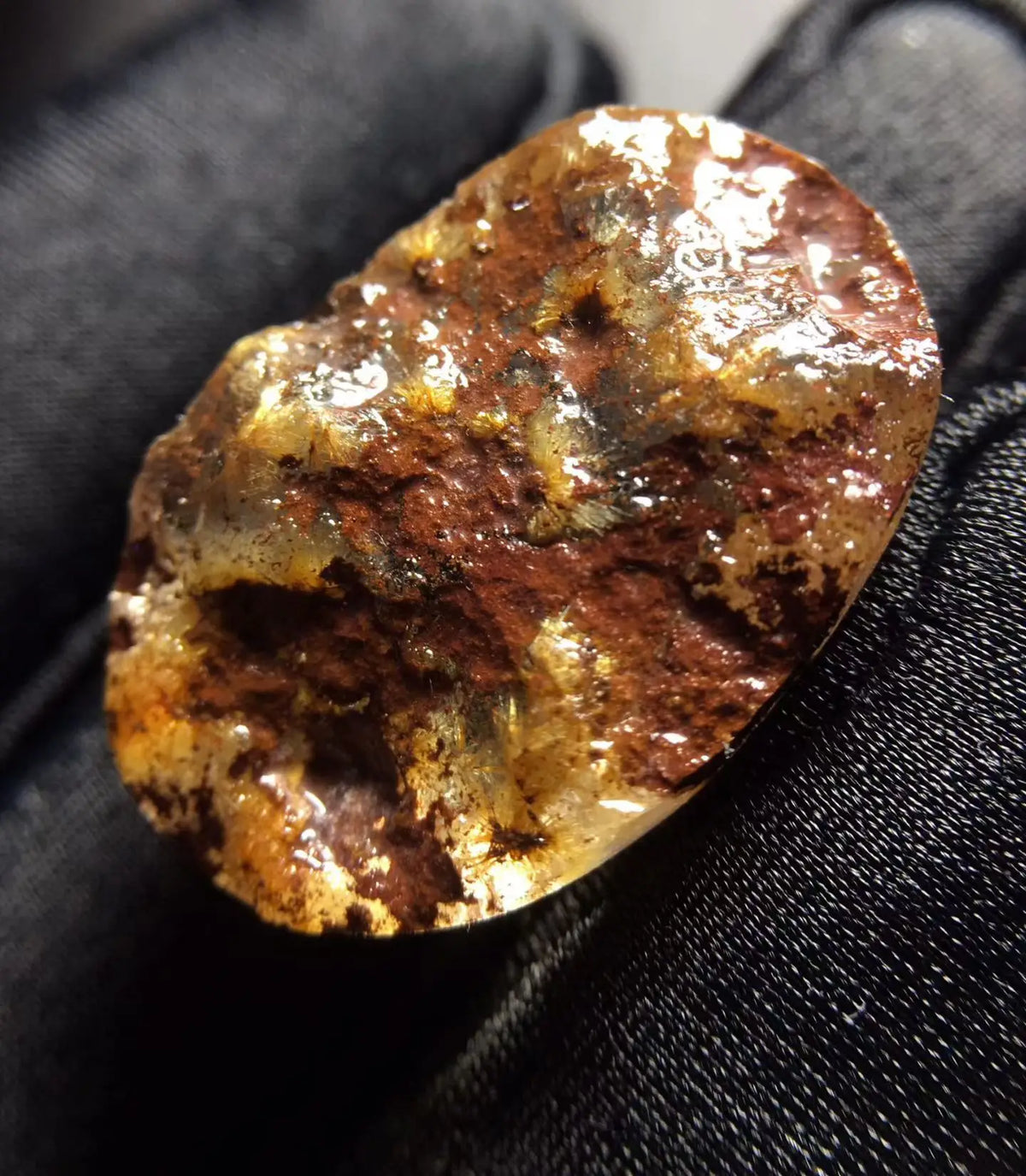 Natural Gold Rutilated Quartz Pendant Flower Oval Rutilated Quartz Jewelry 26.3*18.2*10.8mm Men Women Brazil AAAAAAA