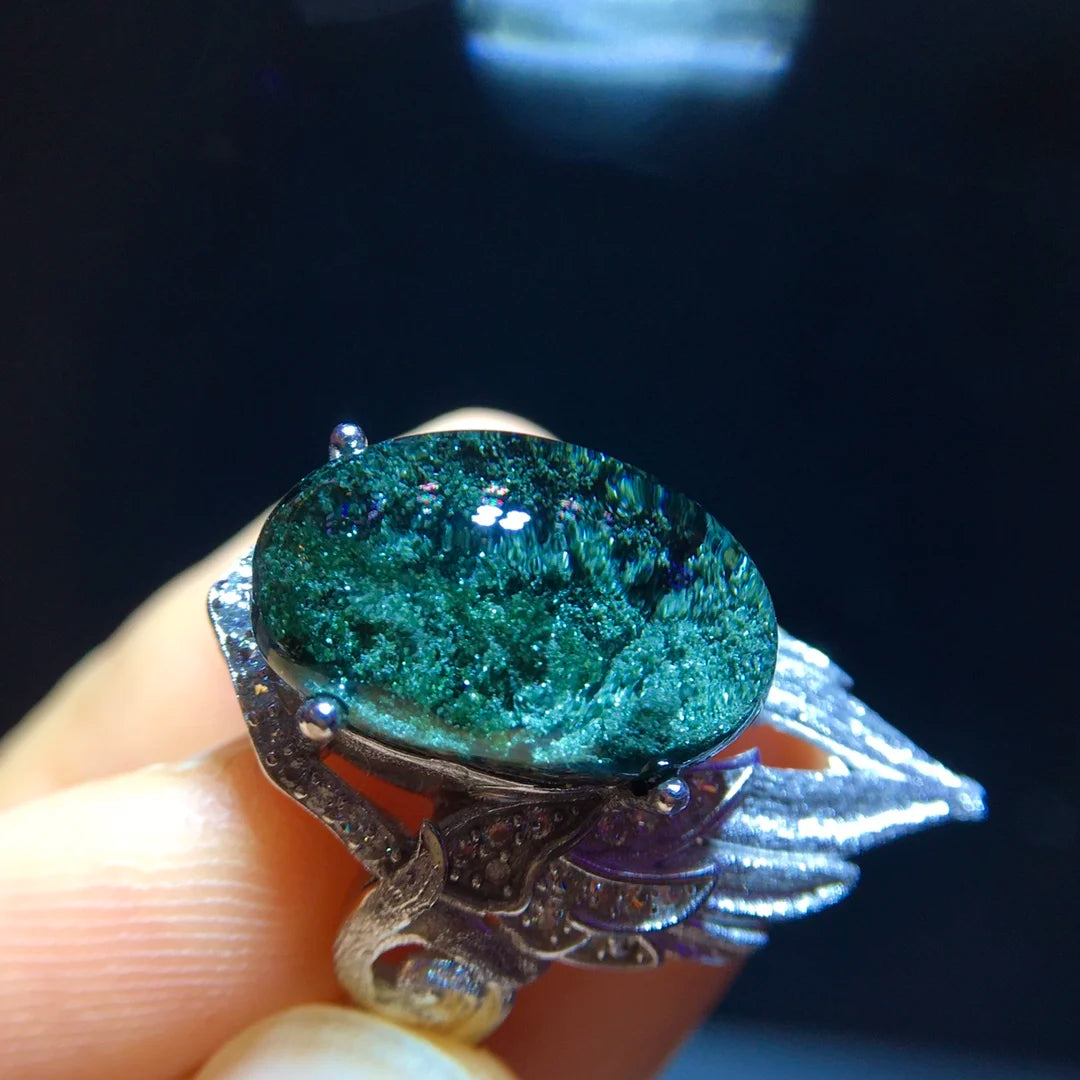 Green Phantom Quartz Ring 17mm | Vexaroa