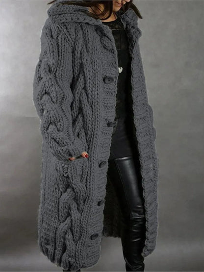 Fashion Solid Knit Cardigan For Women Casual Long Sleeve Turn-down Collar Button Sweater Coat Tops Lady Office Womens Clothing