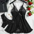Vexaroa Lace See-Through Nightdress Slim Soft V-Neck Full Slip