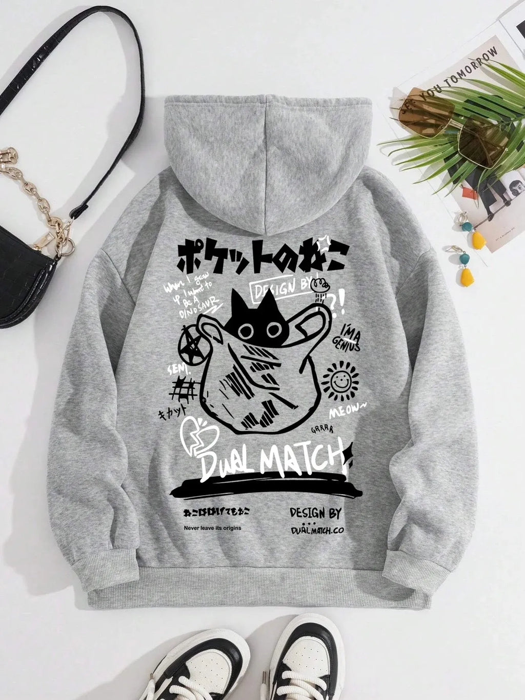 Vexaroa Black Cat Graphic Hoodie product image 5 | Vexaroa