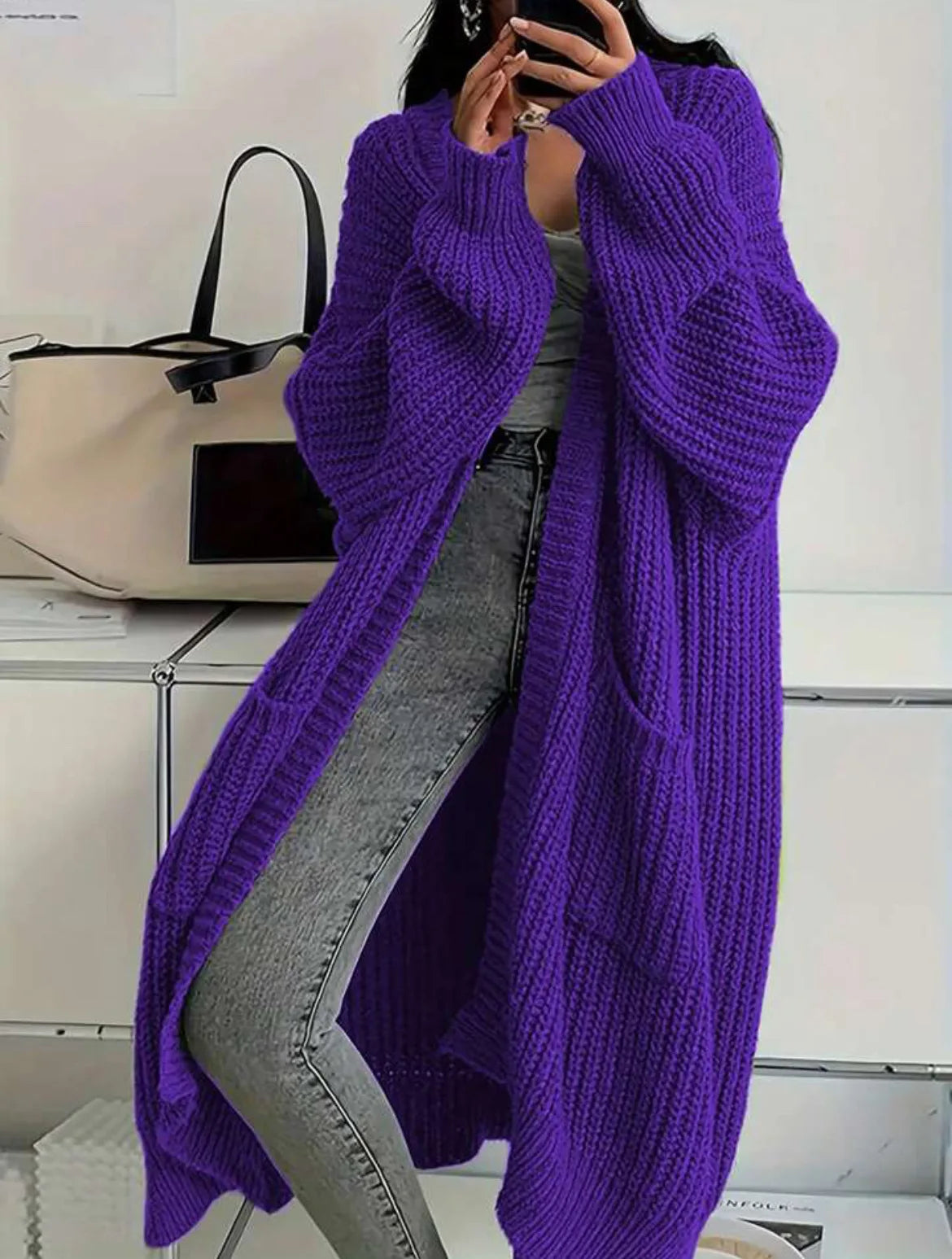 2026 Autumn Winter New Style Knitted Cardigan Women Casual Loose Fit Long Sleeve Chunky Sweater Coat Elegant Outwear for Daily W