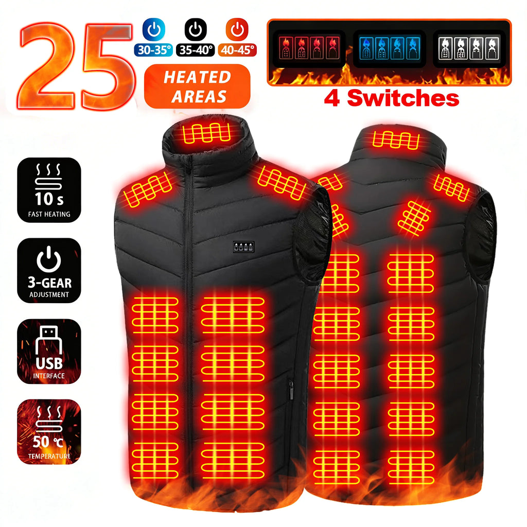 Vexaroa 25-Zone Heated Vest with USB Port