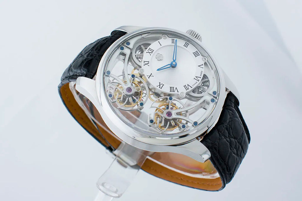 Double Tourbillon Skeleton Luminous Suspension Watch | Vexaroa