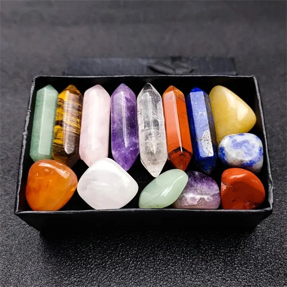 Vexaroa 14-piece quartz crystal point set