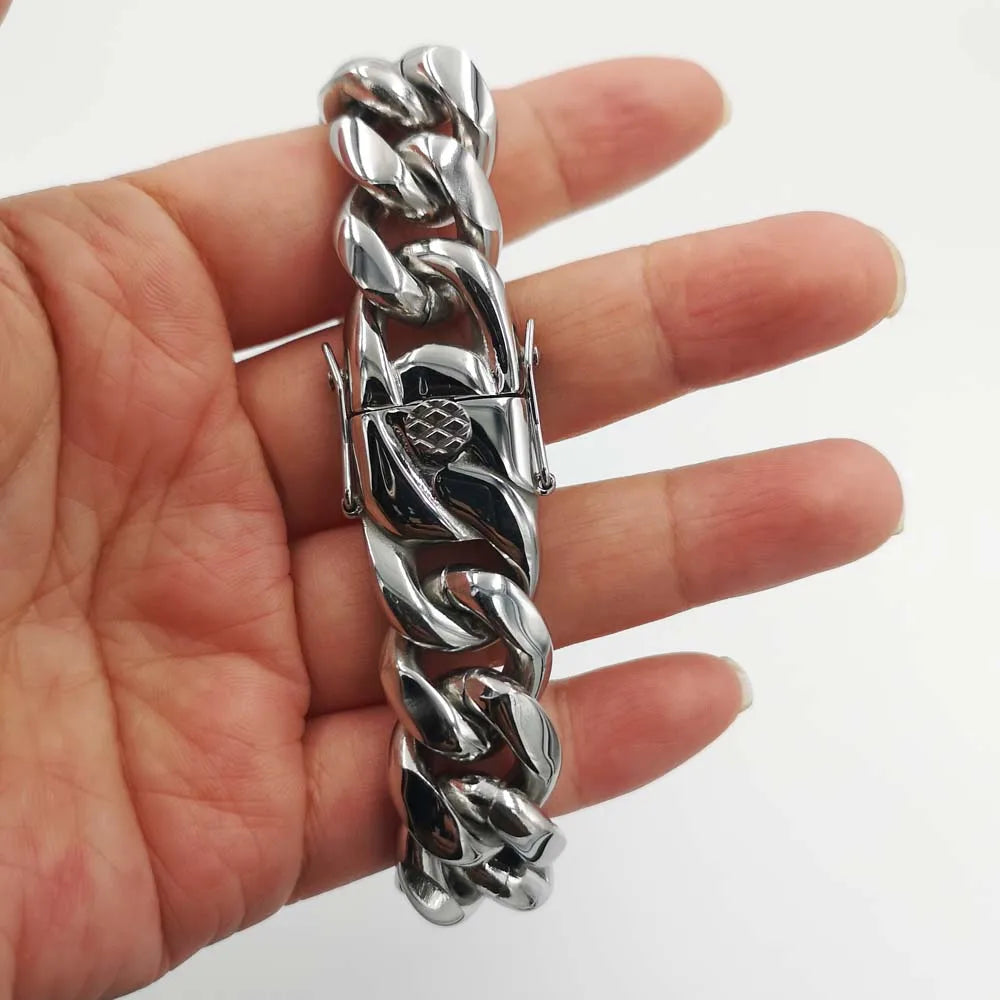 Vexaroa Stainless Steel Miami Cuban Chain Bracelet — Vexaroa product image 5