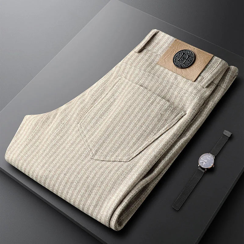 Men's Slim Straight Wool-Blend Trousers | Vexaroa