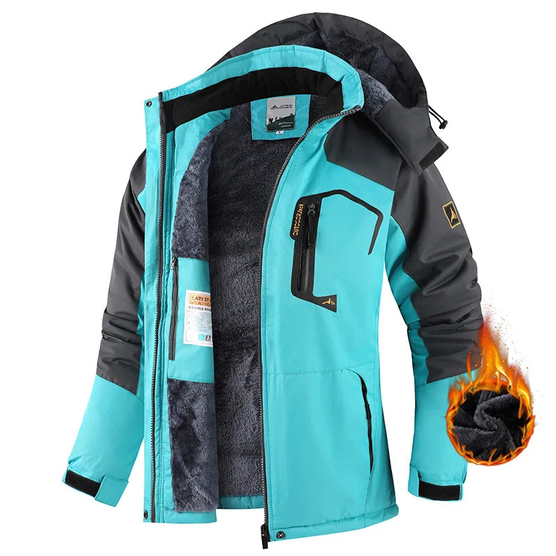 New Men's Winter Thermal Ski Jacket Windproof Waterproof Climbing Coat Fleece Lined Outdoor Parka Winter Jacket for Men Woman