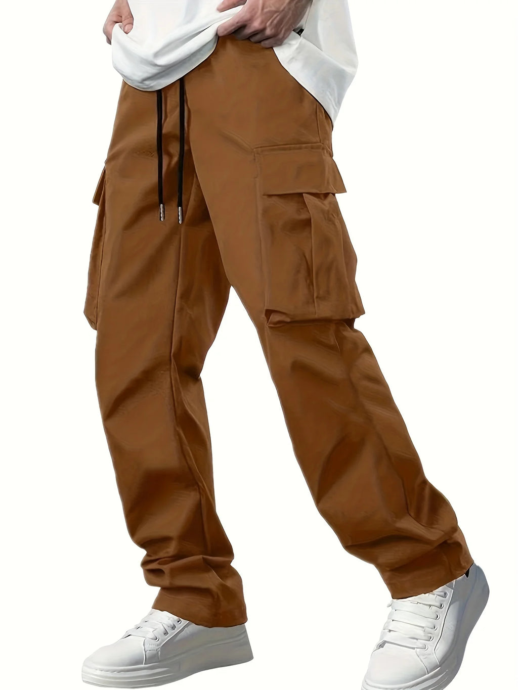 Vexaroa Men's Drawstring Multi-Pocket Cargo Work Pants
