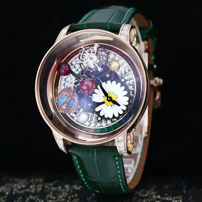 Customized limited edition celestial tourbillon watch,mechanical full disc rotatable watch,dual movement,small ugly orange watch