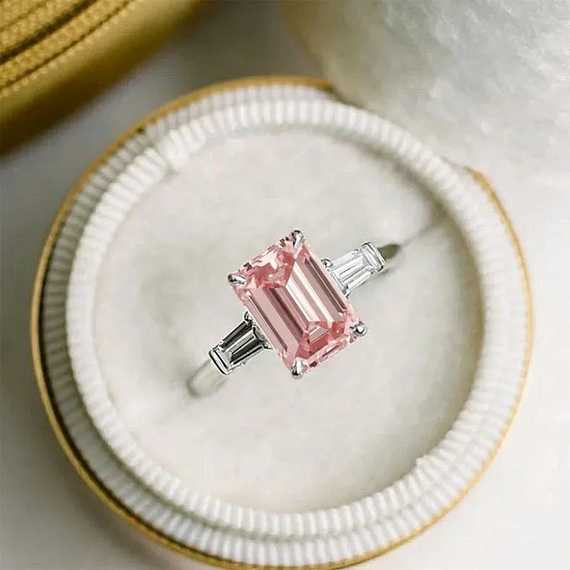 Vexaroa 2ct Pink Emerald-Cut Lab Diamond Ring - product image 1