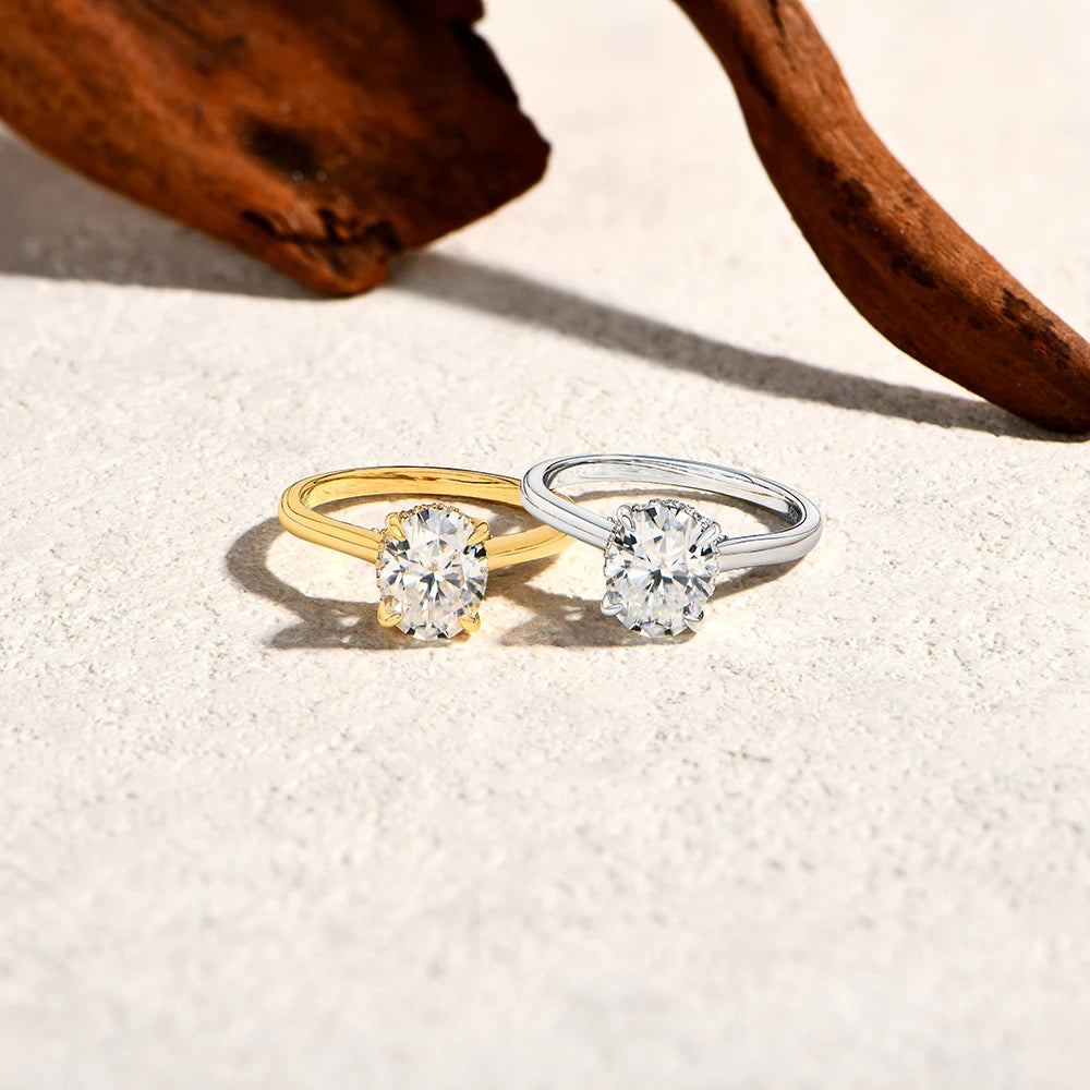 Vexaroa 2ct Oval Moissanite Ring, 925 Silver - product image 3