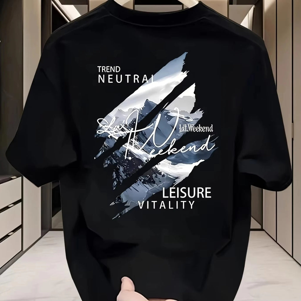 Vexaroa Mens Breathable Printed Summer T-Shirt product photo, view 3