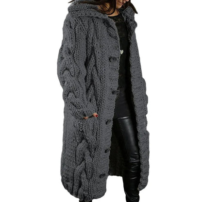 Fashion Solid Knit Cardigan For Women Casual Long Sleeve Turn-down Collar Button Sweater Coat Tops Lady Office Womens Clothing