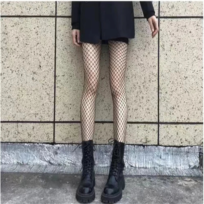 Leggings Hollowed Out Mesh Retro Girls Stockings Japanese Bottomed Lace Pantyhose Floral Rattan Black Tights