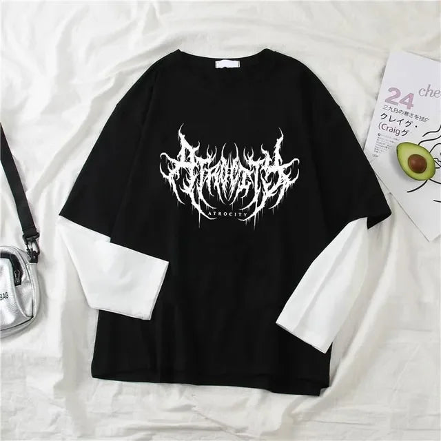 Vexaroa Women's Gothic Graphic Long Sleeve T-Shirt