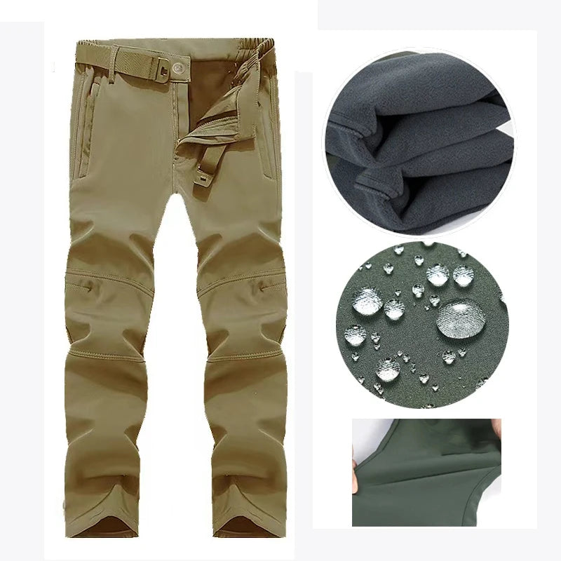 Vexaroa Men's SoftShell Fleece Jacket & Pants Windproof Set