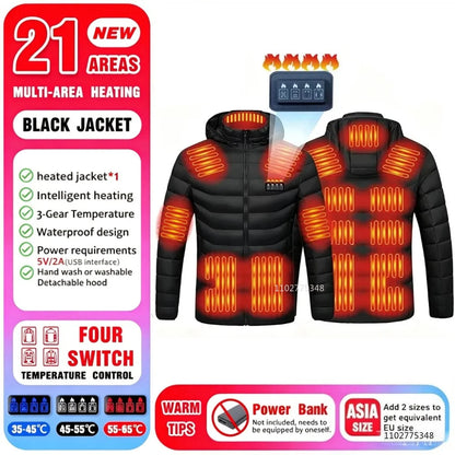 Vexaroa Heated Jacket Men Women Winter Self-Heating Down Coat