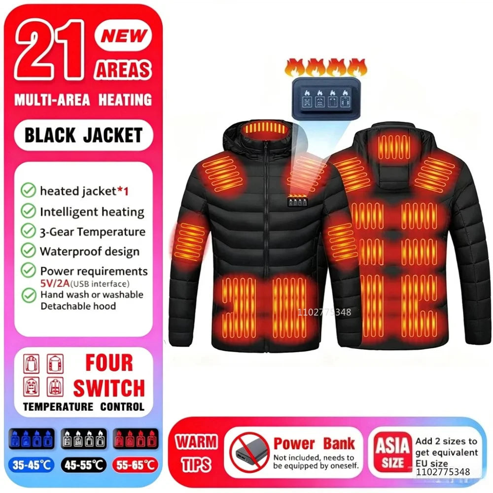 Vexaroa Heated Jacket Men Women Winter Self-Heating Down Coat