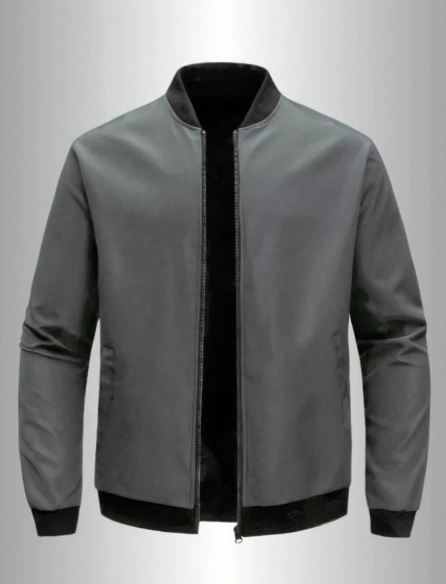 2024 Spring and Autumn New Baseball Collar Short Loose Solid Color Jacket Men's Business Casual Thin Coat Trend