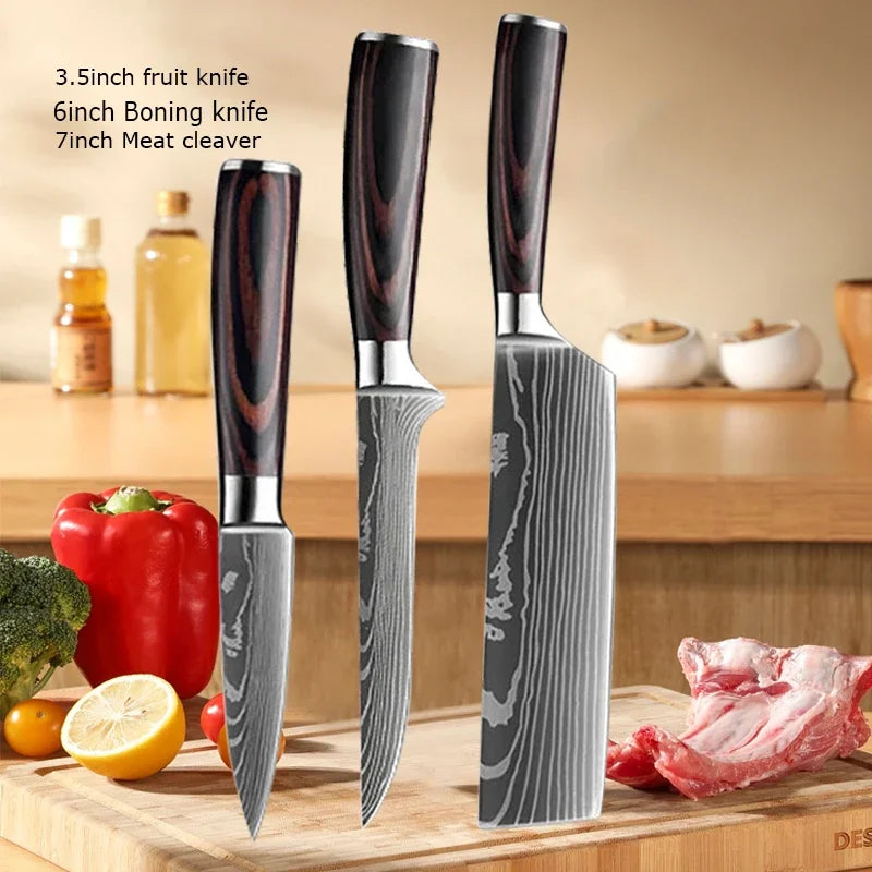 Vexaroa Professional Japanese Kitchen Knife Set with Covers