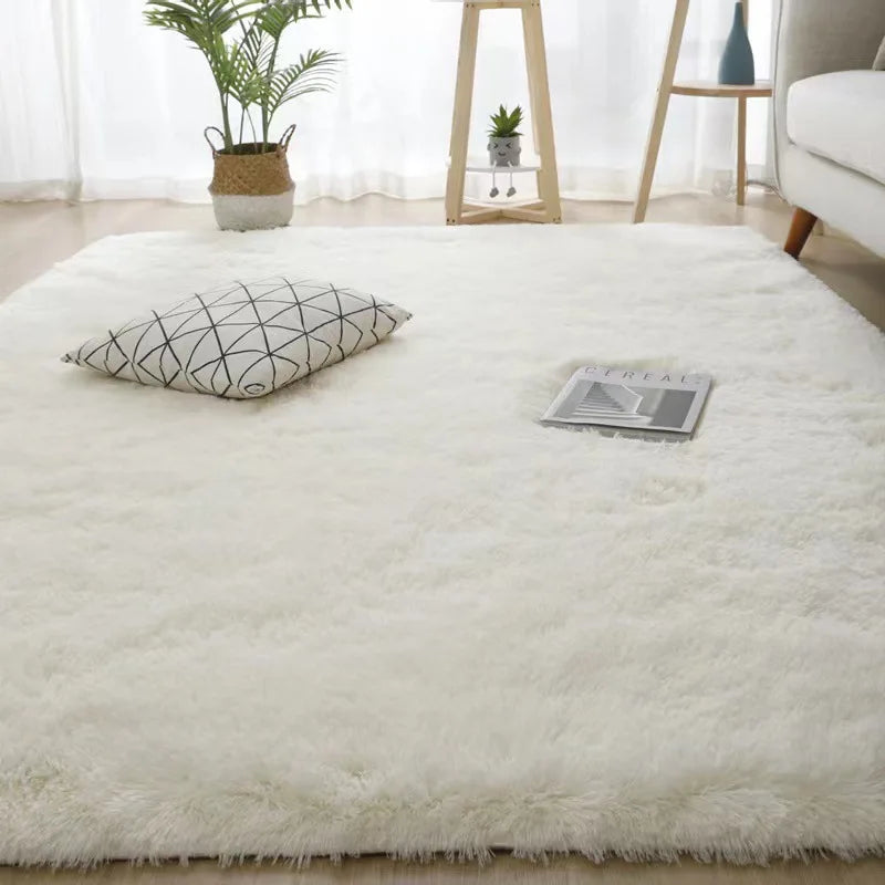 VIKAMA black Area Plush for Bedroom, Living Room Fluffy Rug, Large Area Rug Shag Shaggy Carpet Soft Plush Furry Bedside Rug