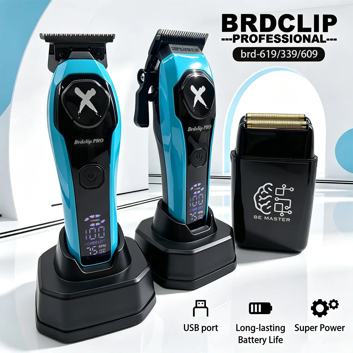 BRDCLIP Professional Hair Trimmer Rechargeable Hair Clippers Charging Base  Hair Care Appliance Trimmer For man BRD-339 BRD-619