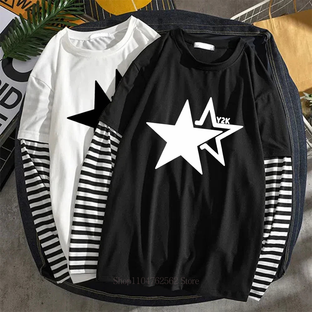 Vexaroa Women's Star Print Gothic Y2K Layered T-Shirt product image 3
