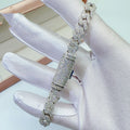 8mm Moissanite Cuban Link Bracelet in 925 Sterling Silver | Vexaroa.