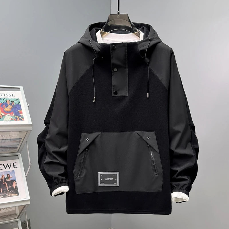 Vexaroa Oversized Multi-Pocket Workwear Hoodie for Men