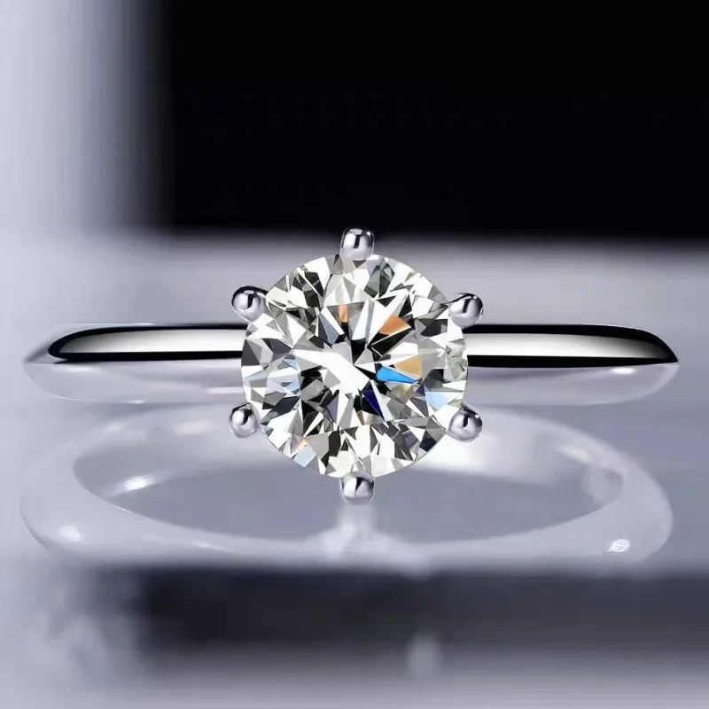 Vexaroa 925 Silver-Style Moissanite Solitaire Ring — Vexaroa product image 3