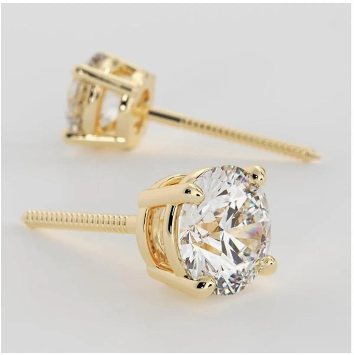 Vexaroa 1 CT Lab-Grown Diamond Stud Earrings in 14K Gold