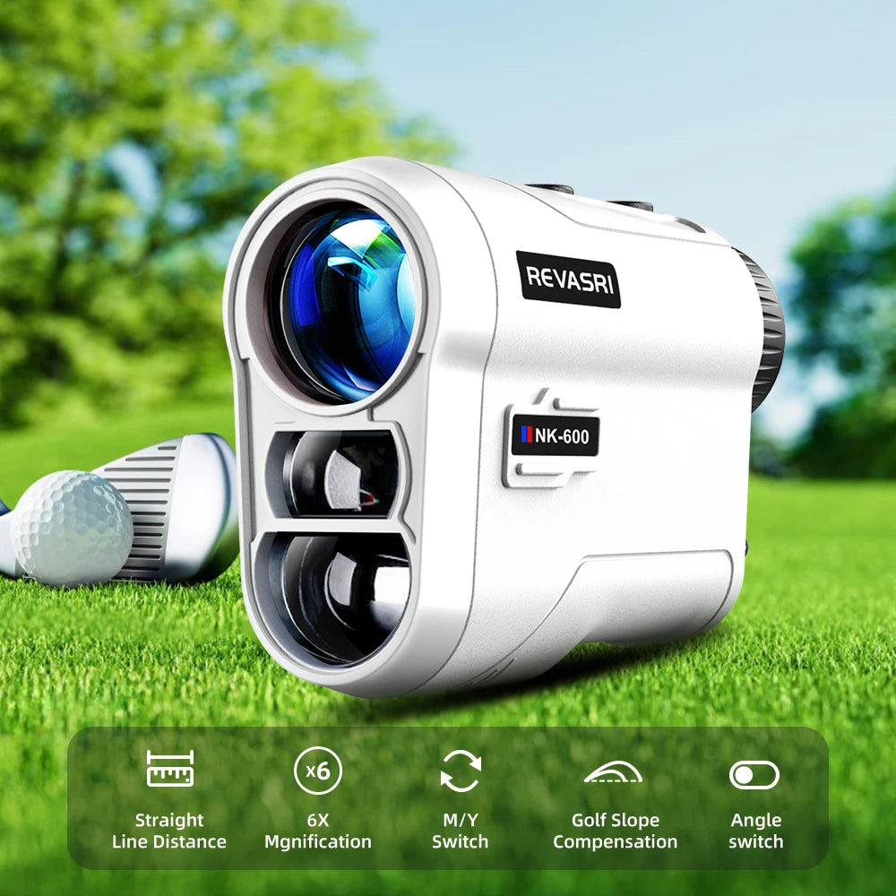 REVASRI Golf Laser Rangefinder Type-C Charge 600M/1000M 6X Magnification Monocular Telescope Range Finder for Outdoor Sports